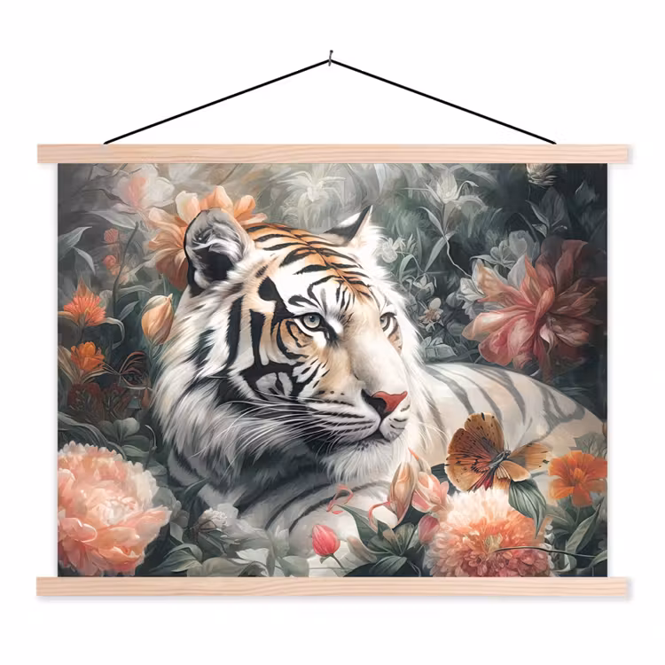 Schoolplaat - Tijger - Wilde dieren - Bloemen - Jungle — 1