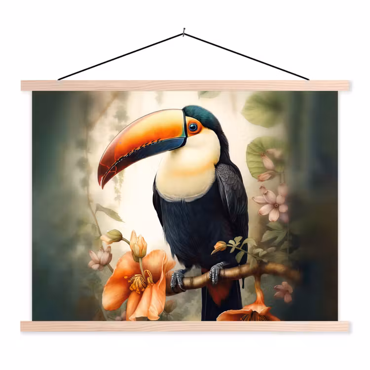 Schoolplaat - Toekan - Vogel - Bloemen - Planten — 1