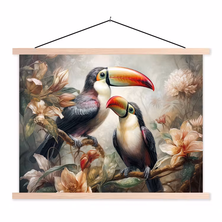 Schoolplaat - Toekan - Vogels - Bloemen - Jungle — 1