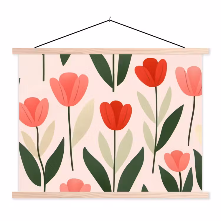 Schoolplaat - Tulpen - Modern - Roze — 1