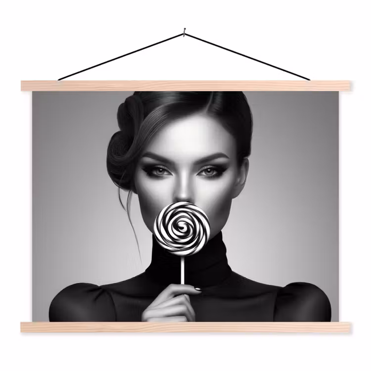 Schoolplaat - Vrouw - Lolly - Zwart — 1