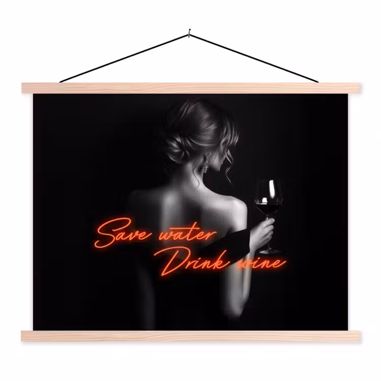 Schoolplaat - Wijn - Vrouw - Neon - Quote — 1