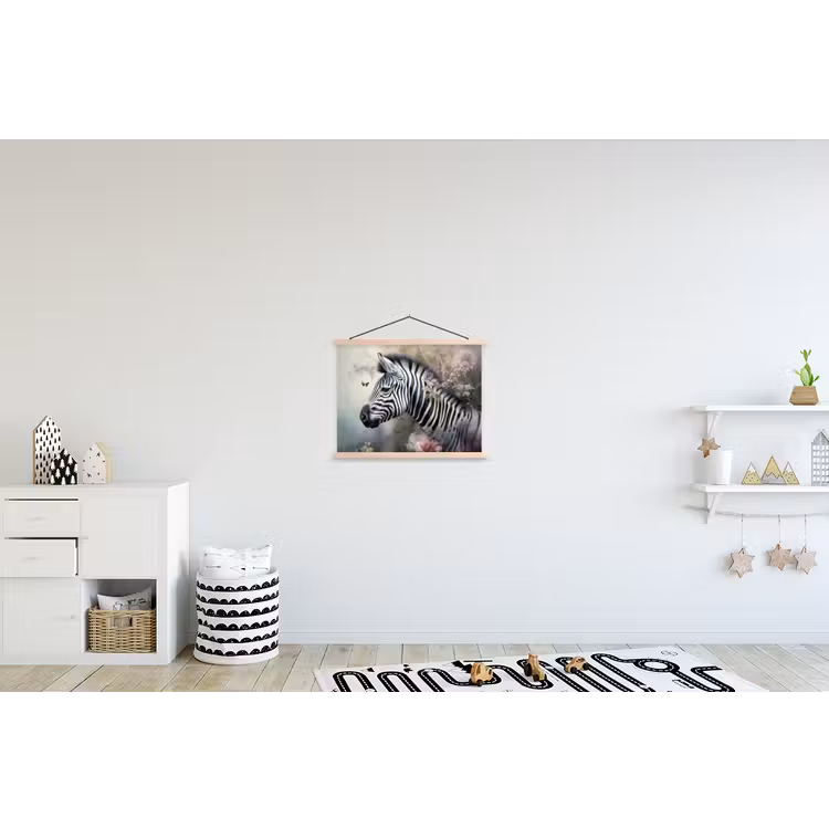 Schoolplaat - Zebra - Wilde dieren - Vlinder - Bloemen — 3