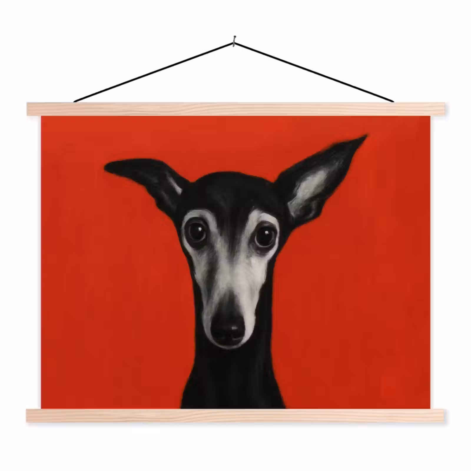 Schoolplaat - Windhond - Minimalistisch - Rood — 1