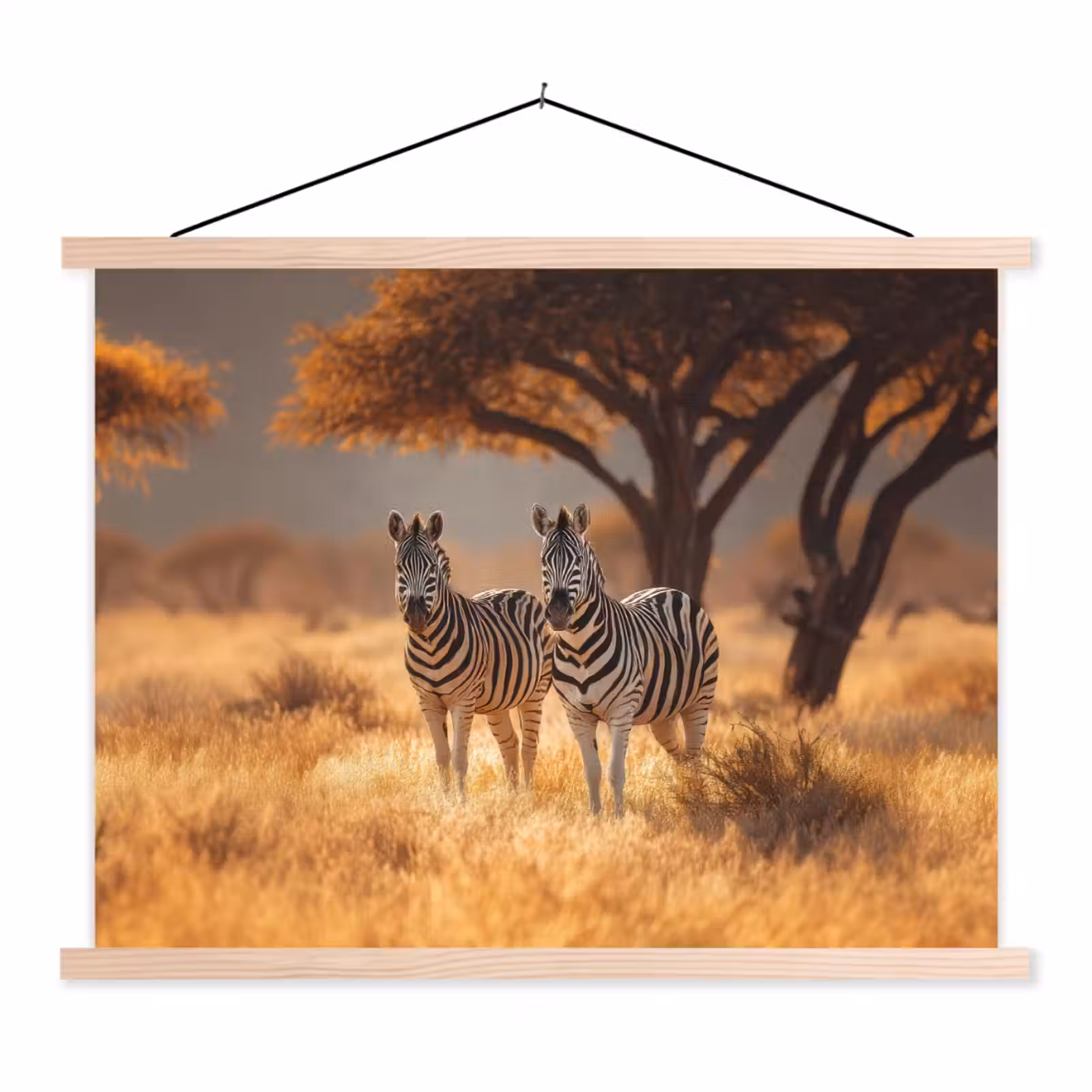 Schoolplaat - Zebra's - Savannelandschap - Gras — 1
