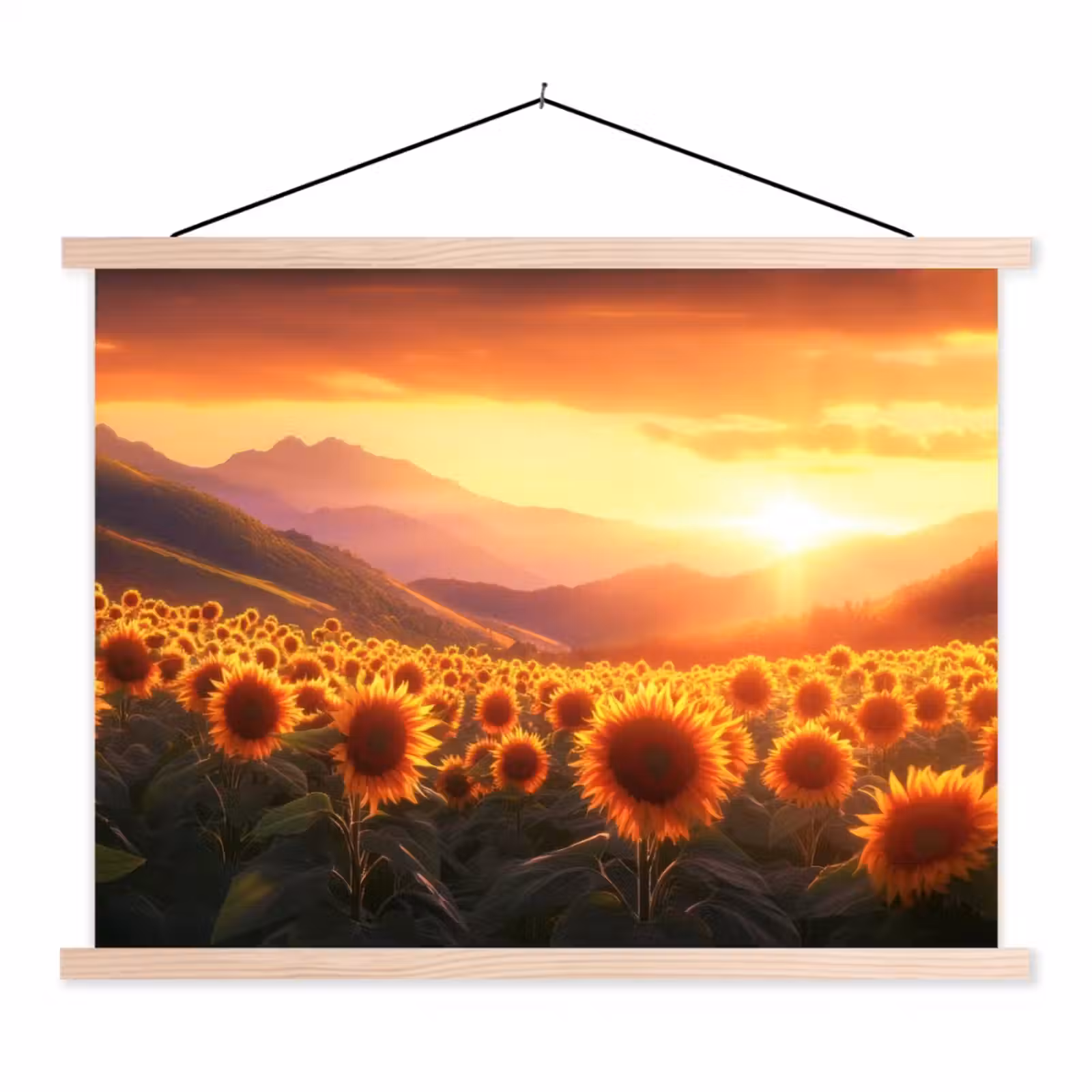 Schoolplaat - Zonnebloemen - Zonsondergang - Landschap — 1