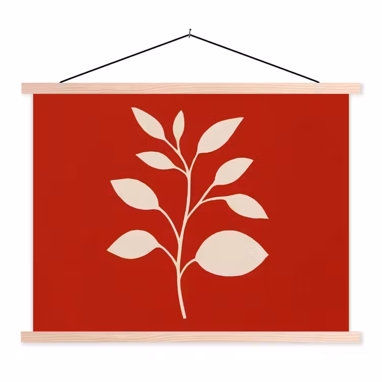 Schoolplaat - Silhouet - Bladeren - Tak — 1