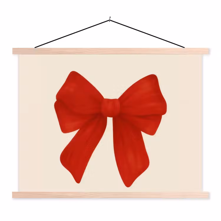Schoolplaat - Strik - Symmetrisch - Rood - Lint — 1