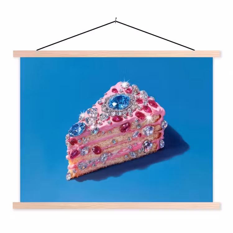 Schoolplaat - Taart - Edelstenen - Glitters - Roze — 1