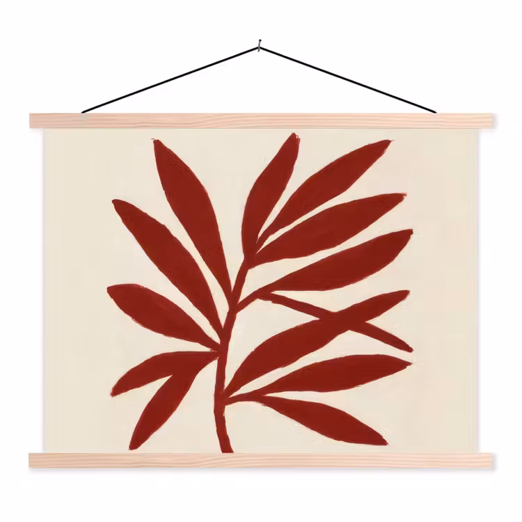Schoolplaat - Tak - Bladeren - Rood — 1