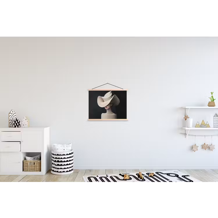 Schoolplaat - Vrouw - Golvende - Hoed — 3