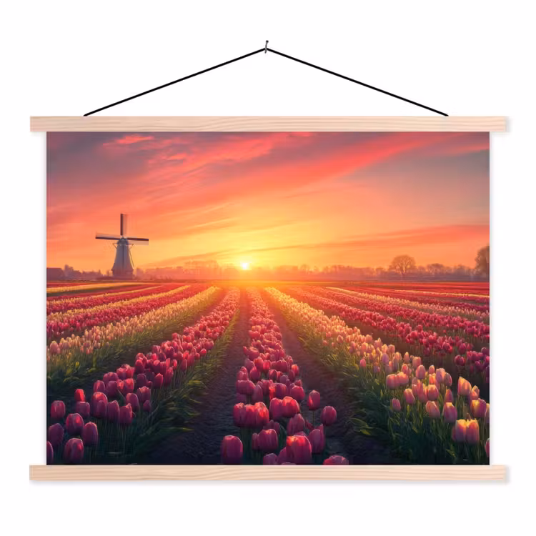Schoolplaat - Windmolen - Zonsondergang - Landschap — 1