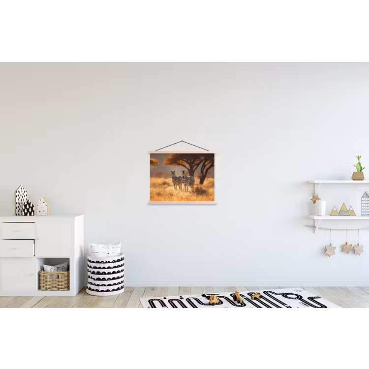 Schoolplaat - Zebra's - Savannelandschap - Gras — 3