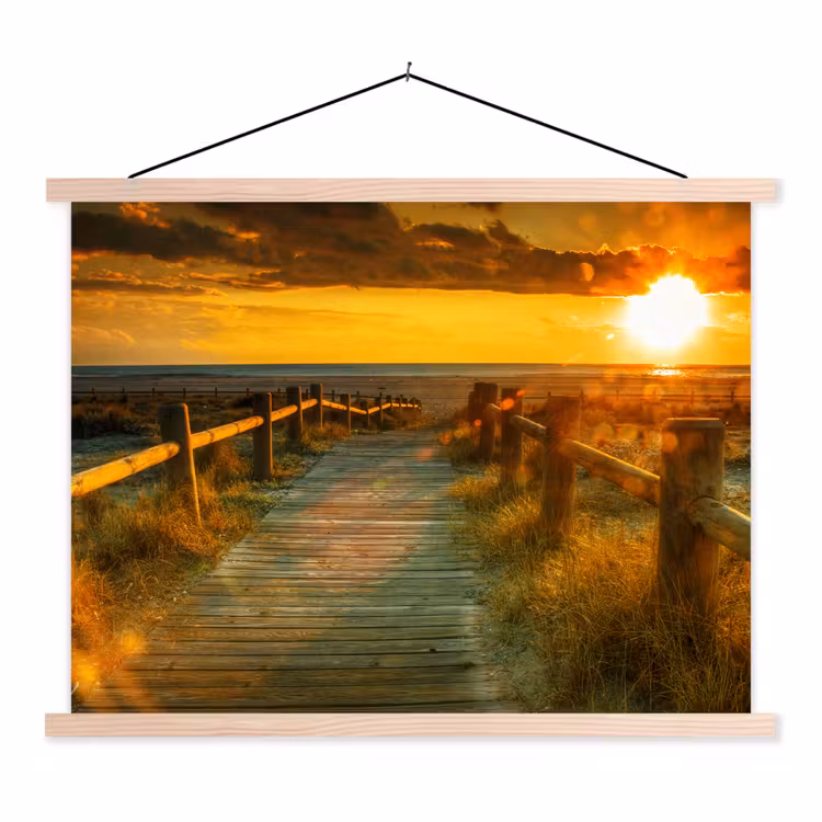 Schoolplaat - Zon - Strand - Duin - Horizon - Gras - Pad - Oranje — 1