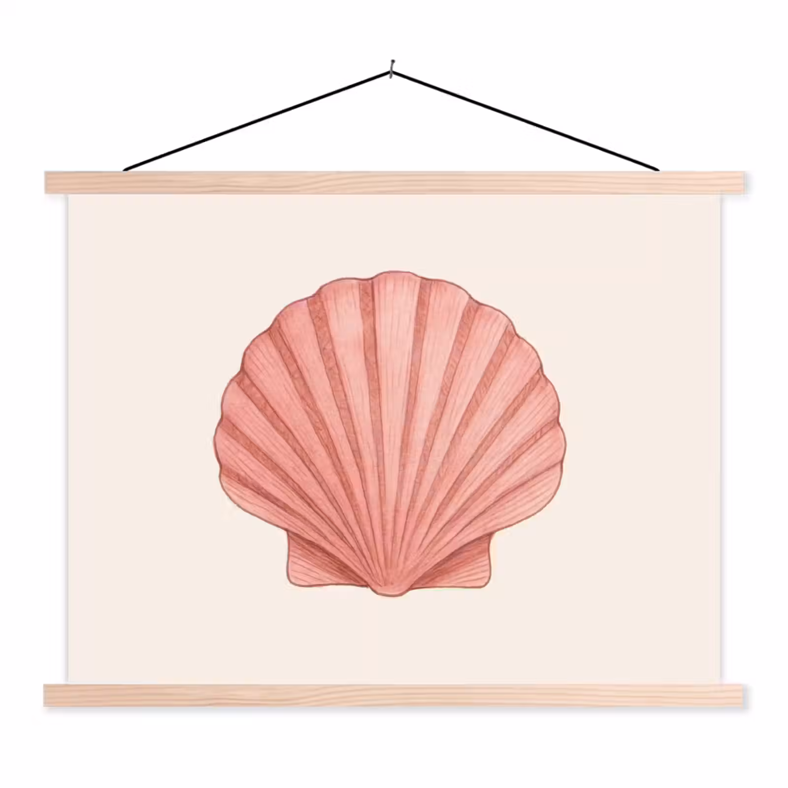 Schoolplaat - Schelp - Roze - Ribbels — 1