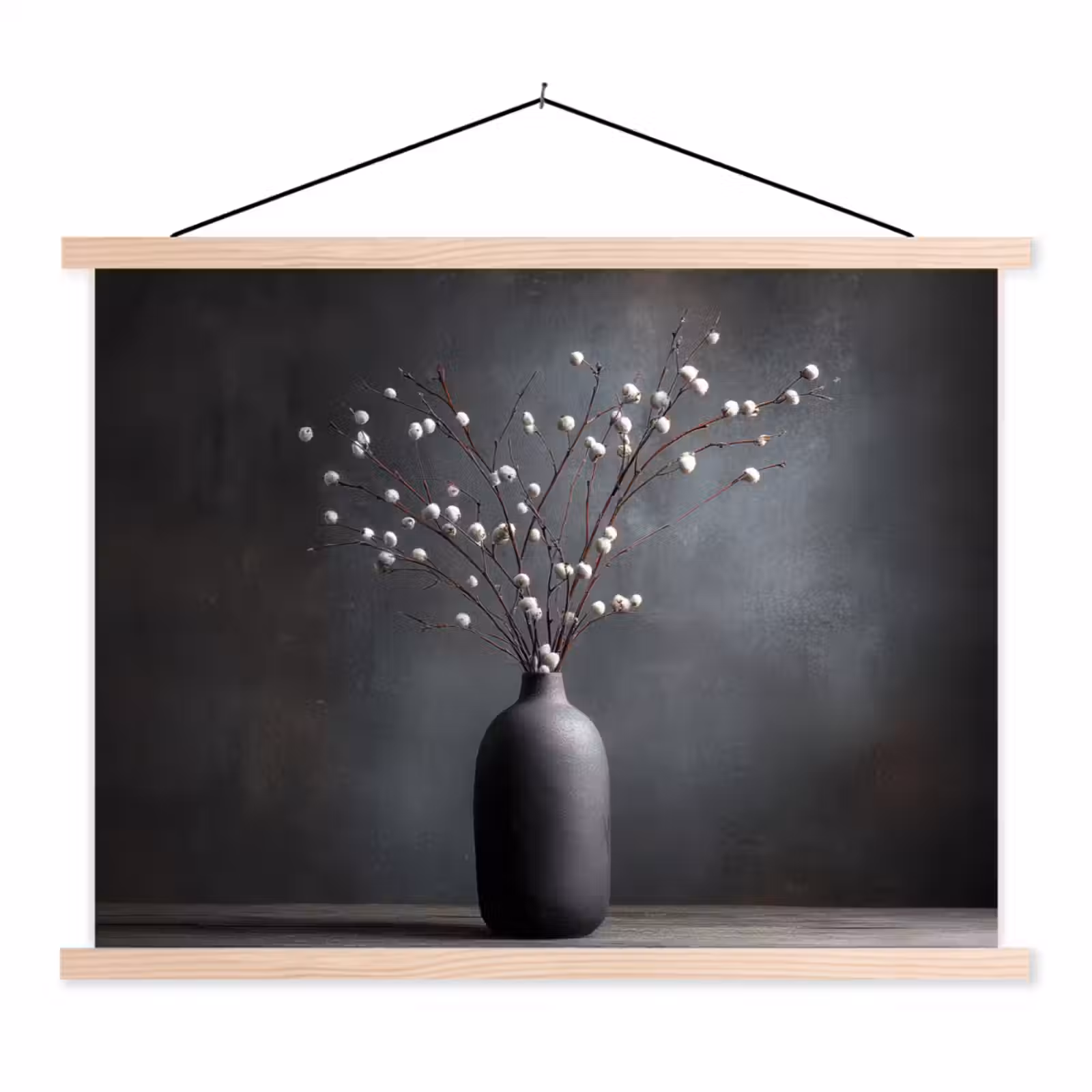 Schoolplaat - Takken - Vaas - Bolletjes - Wit — 1