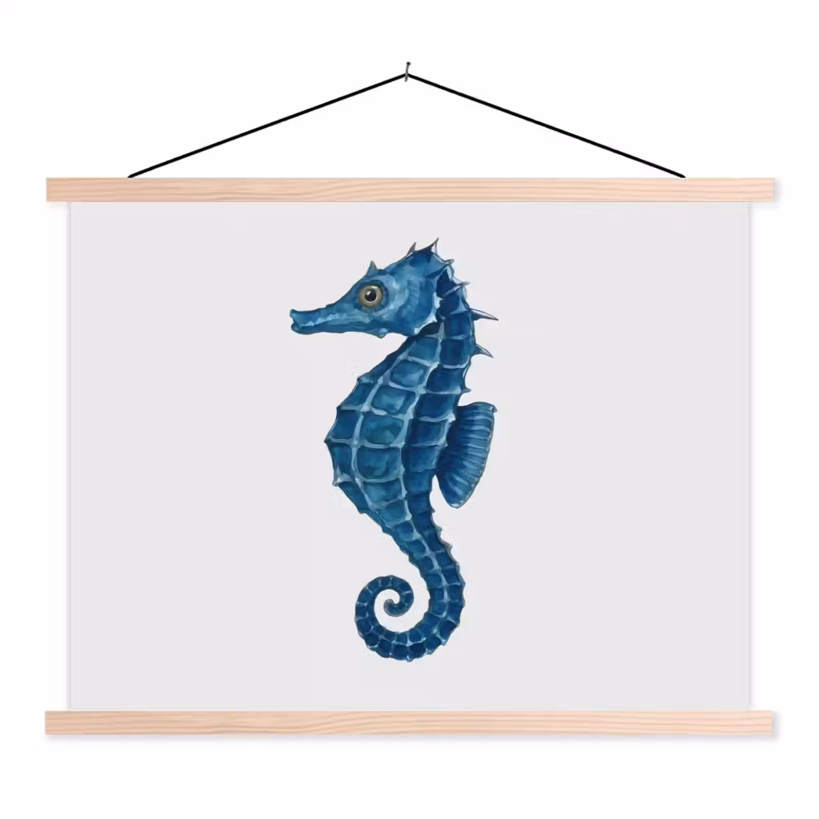 Schoolplaat - Zeepaardje - Staart - Blauw — 1