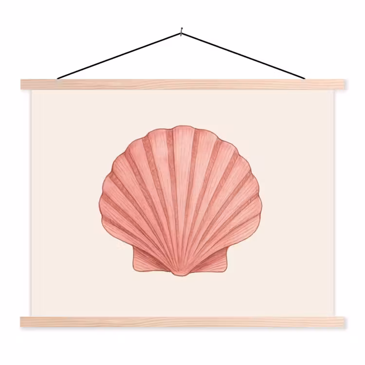 Schoolplaat - Schelp - Roze - Ribbels — 1