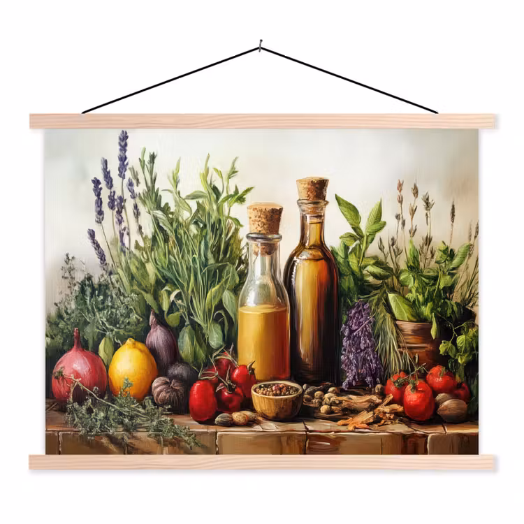 Schoolplaat - Stilleven - Kruiden - Specerijen - Fruit - Kleurrijk — 1