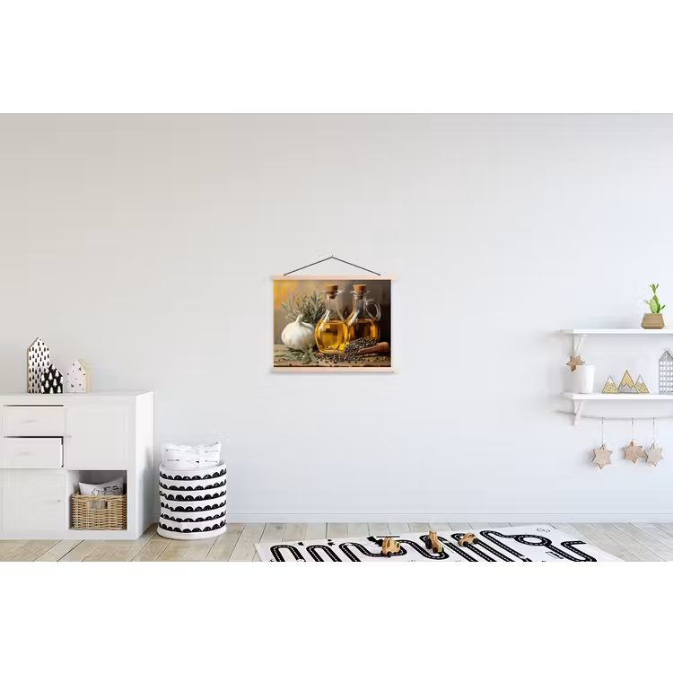 Schoolplaat - Stilleven - Olijfolie - Knoflook - Kruiden — 3