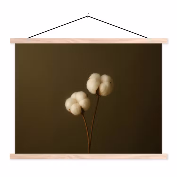 Schoolplaat - Takken - Katoen - Wit - Bollen — 1