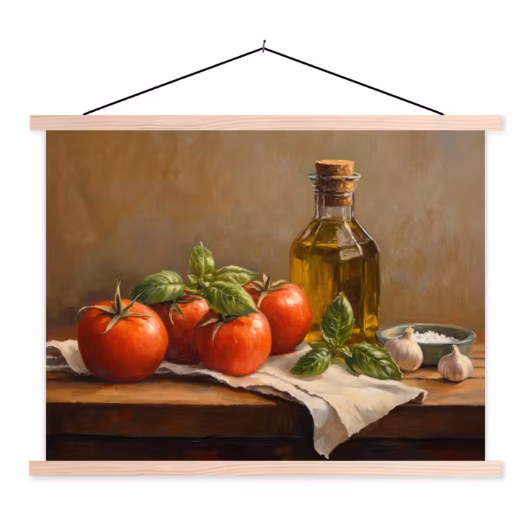 Schoolplaat - Tomaten - Olijfolie - Stilleven — 1