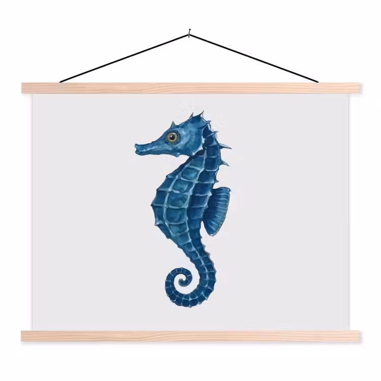 Schoolplaat - Zeepaardje - Staart - Blauw — 1