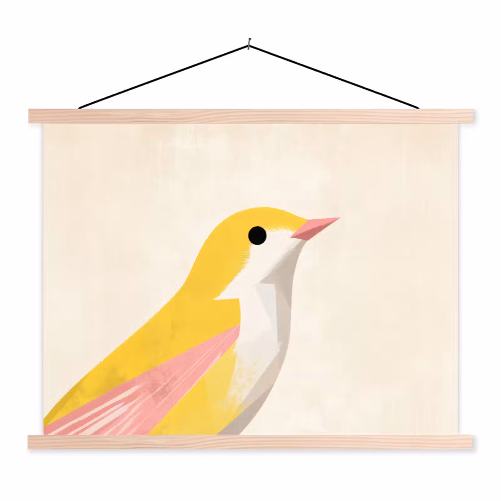 Schoolplaat - Vogel - Minimalistisch - Geel — 1