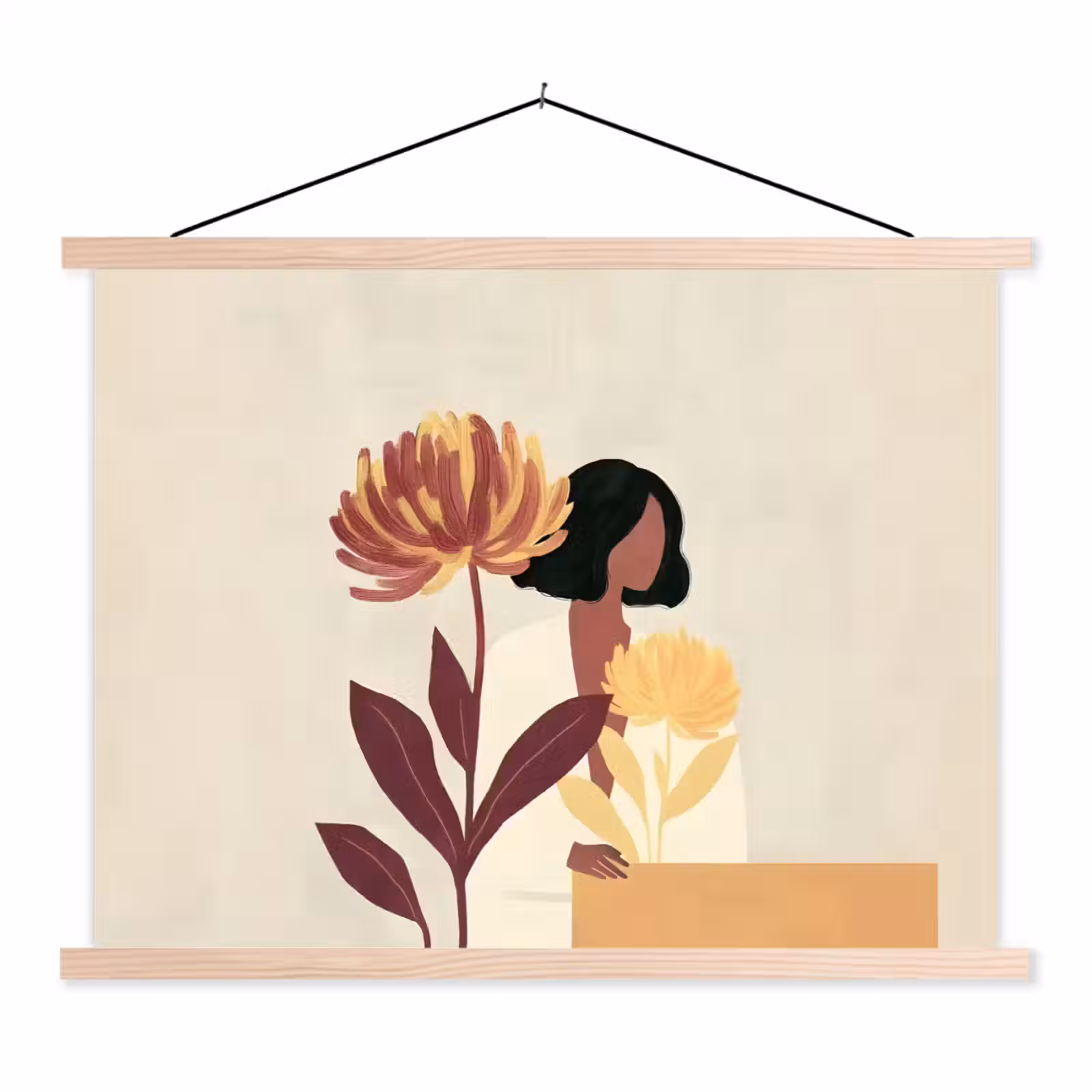 Schoolplaat - Vrouw - Minimalistisch - Bloem — 1
