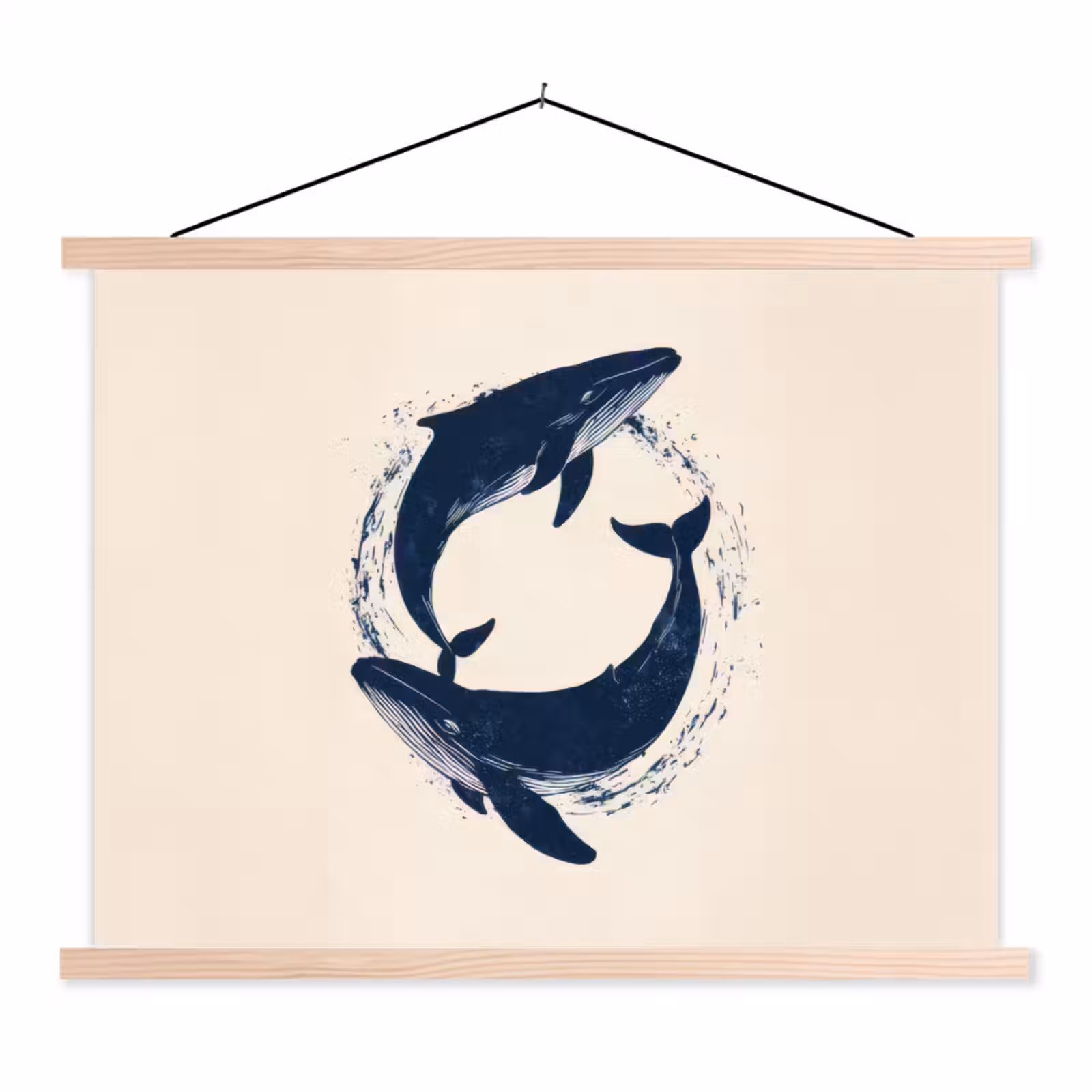 Schoolplaat - Walvissen - Spetters - Cirkel - Donkerblauw — 1