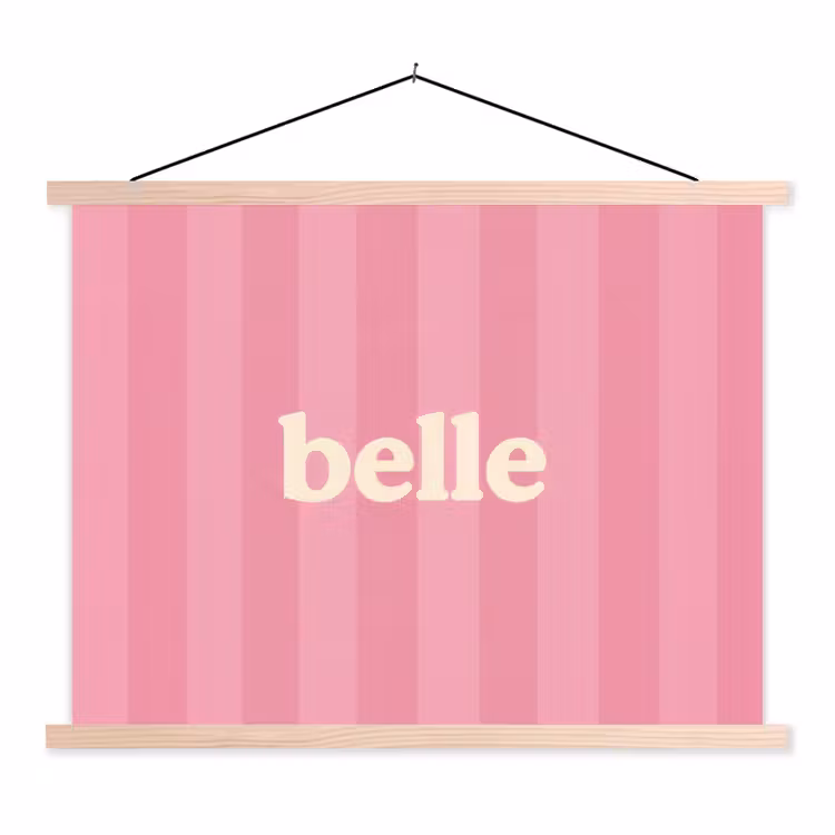 Schoolplaat - Roze - Gestreept - Belle — 1