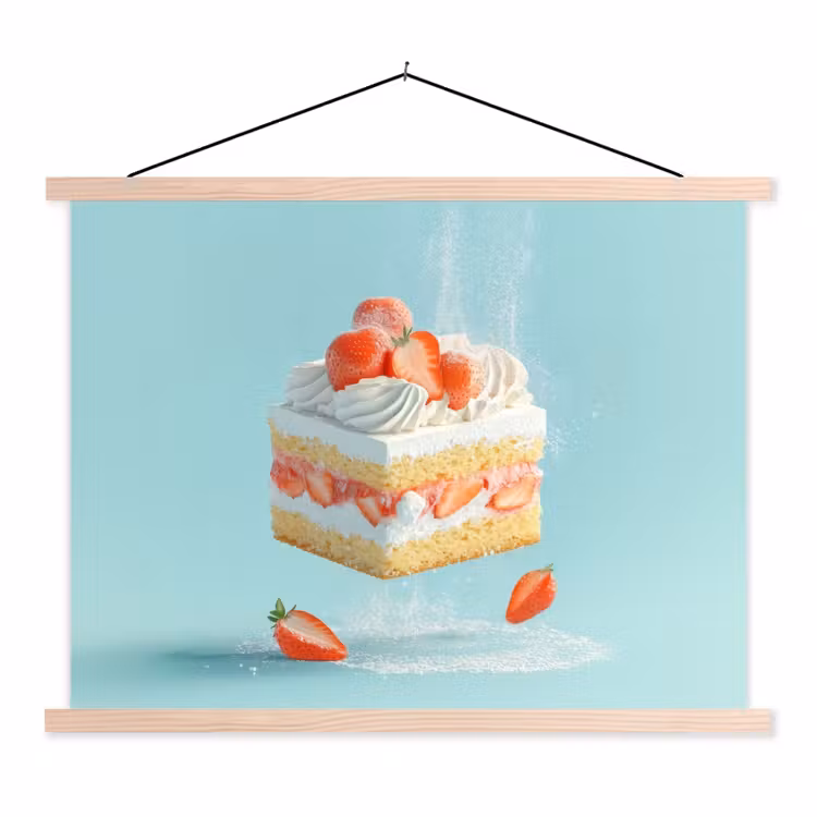 Schoolplaat - Slagroom - Taart - Blauw - Eten — 1