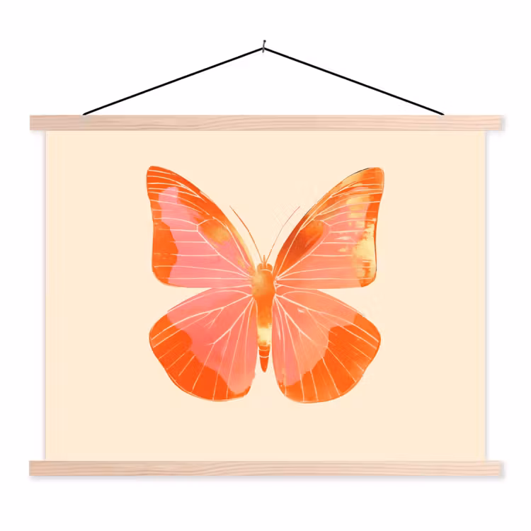 Schoolplaat - Vlinder - Minimalistisch - Roze — 1