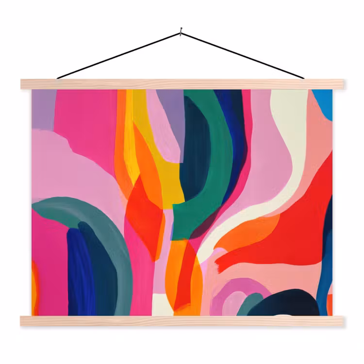 Schoolplaat - Vormen - Golvend - Abstract - Felroze — 1