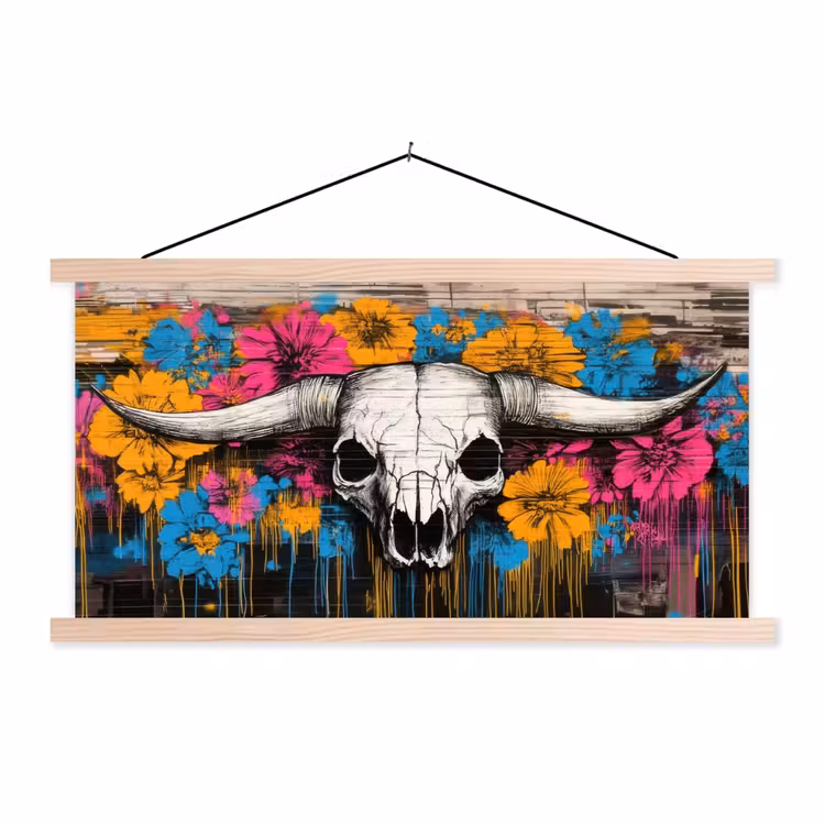 Schoolplaat - Schedel - Bloemen - Graffiti — 1