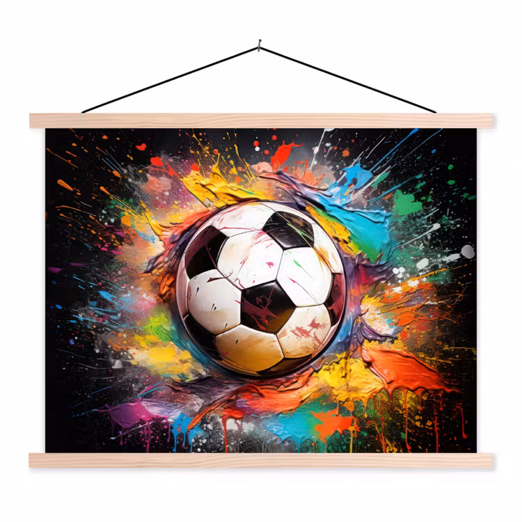 Schoolplaat - Voetbal - Verf - Kleuren - Zwart - Wit — 1