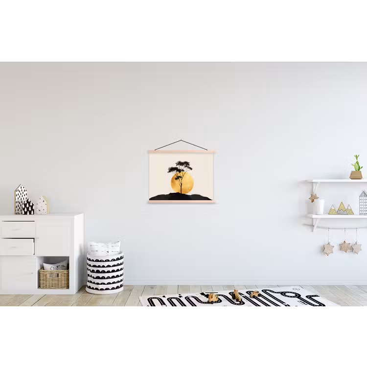 Schoolplaat - Zwarte boom - Gouden cirkel - Heuvel — 3