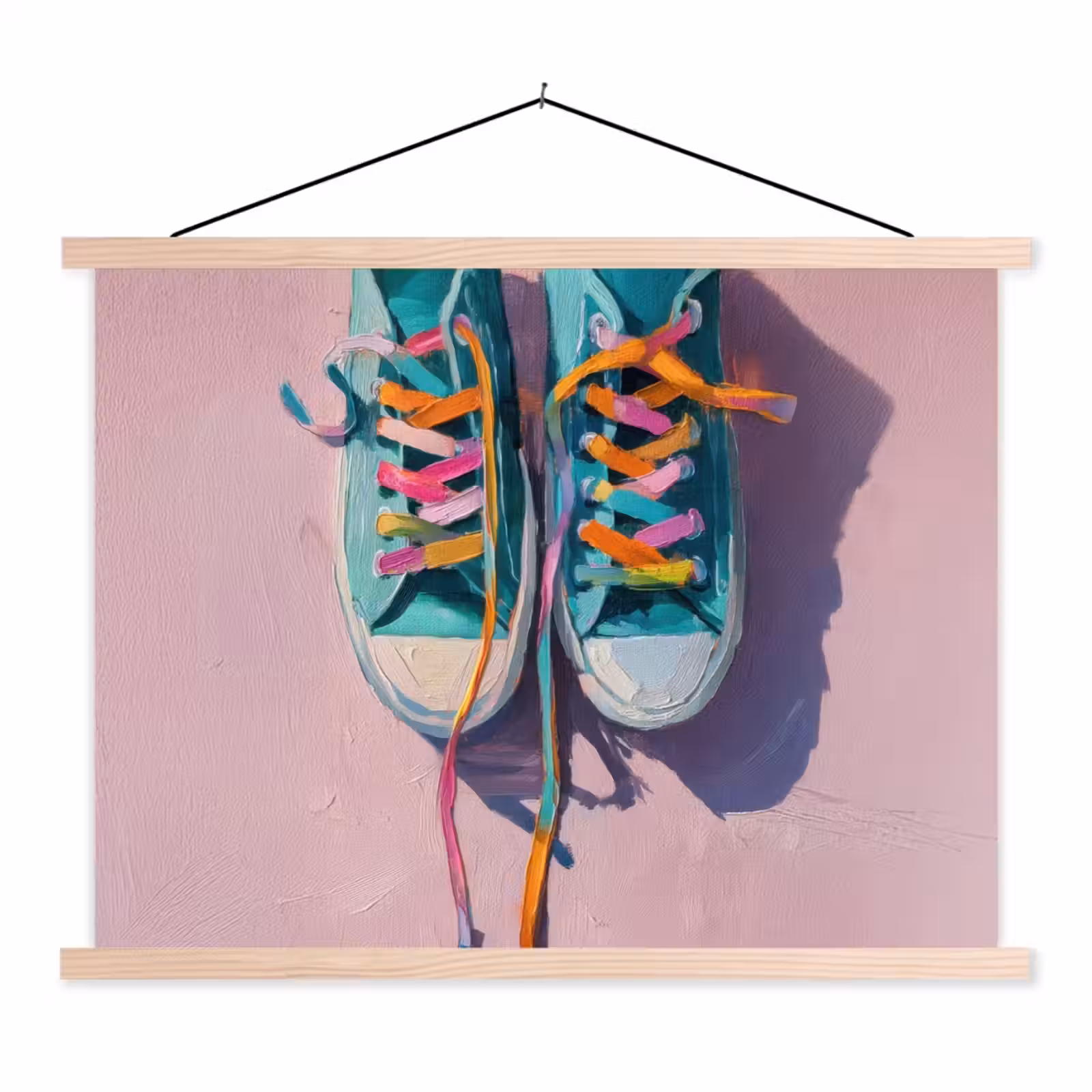 Schoolplaat - Sneakers - Veters - Kleurrijk - Schaduw — 1