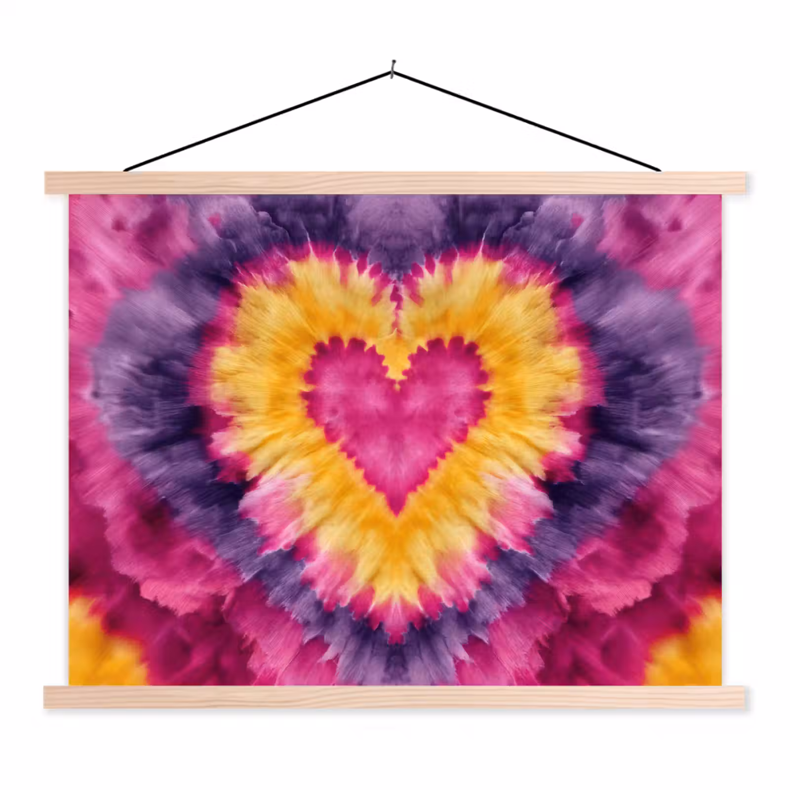 Schoolplaat - Tie dye - Hartvorm - Vlammen - Oranje — 1