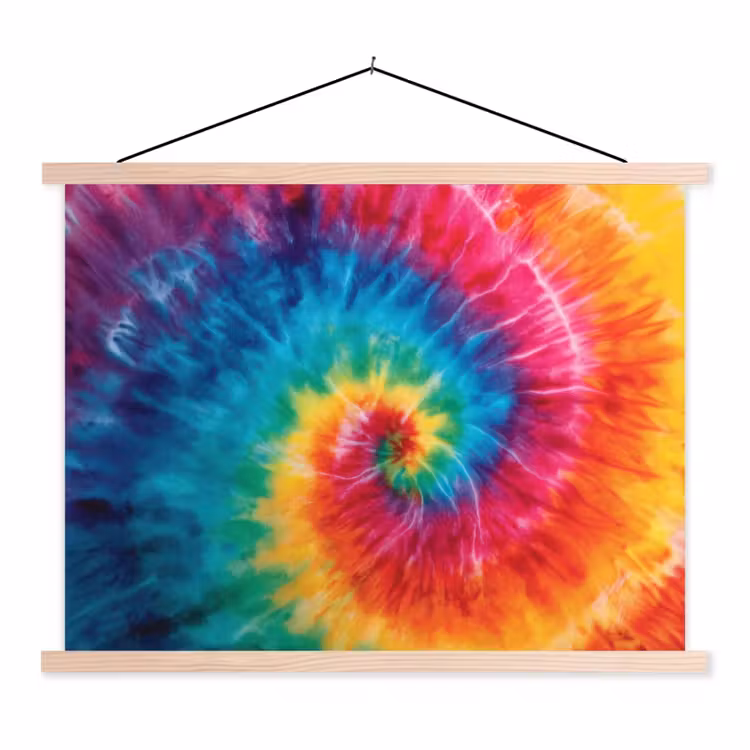 Schoolplaat - Regenboog - Tie dye - Kleurrijk - Blauw — 1