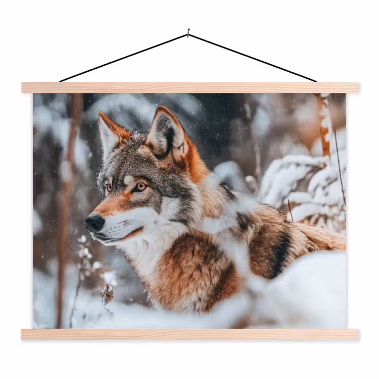 Schoolplaat - Wolf - Sneeuw - Winter - Dieren - Natuur - Sneeuw — 1