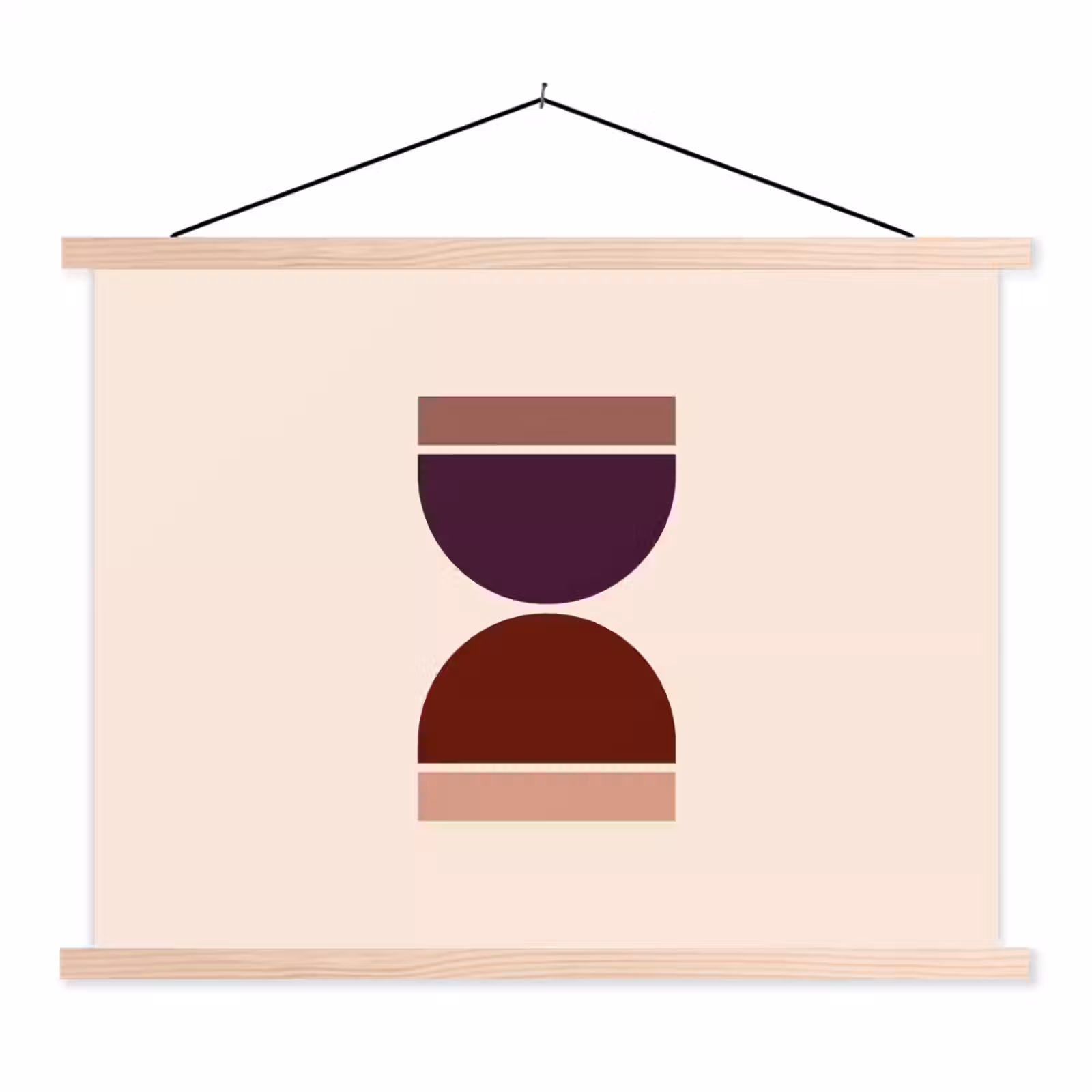 Schoolplaat - Zandloper - Symmetrisch - Rood - Paars — 1