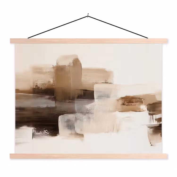 Schoolplaat - Penseelstreken - Abstract landschap - Rust — 1