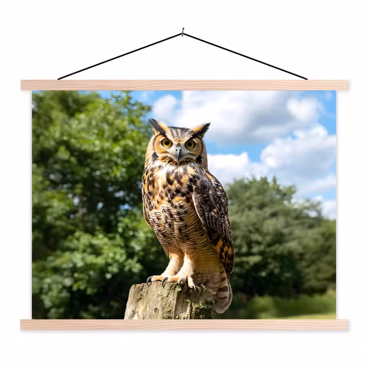 Schoolplaat - Uil - Boomstronk - Bos - Lucht — 1