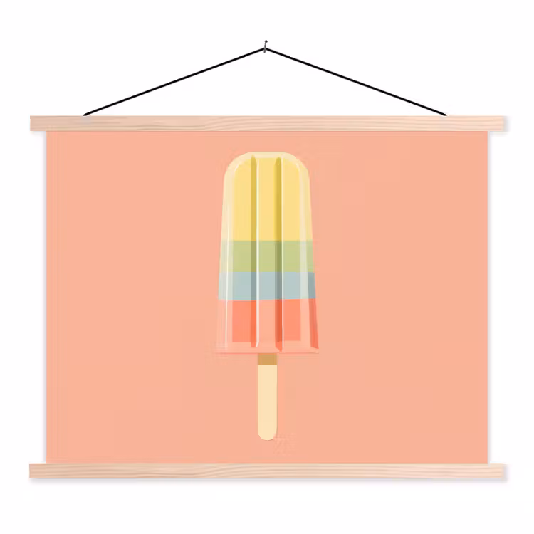 Schoolplaat - Waterijsje - Pasteltinten - Minimalistisch — 1