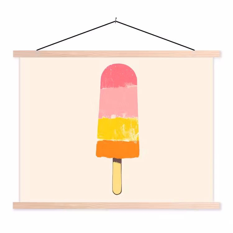 Schoolplaat - Waterijsje - Retro - Stokje - Roze — 1