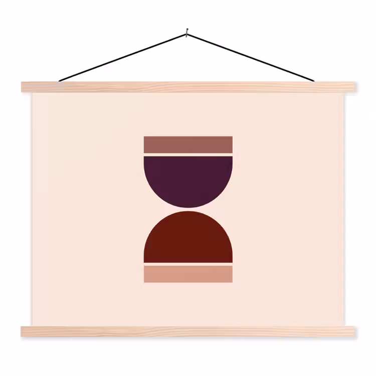 Schoolplaat - Zandloper - Symmetrisch - Rood - Paars — 1