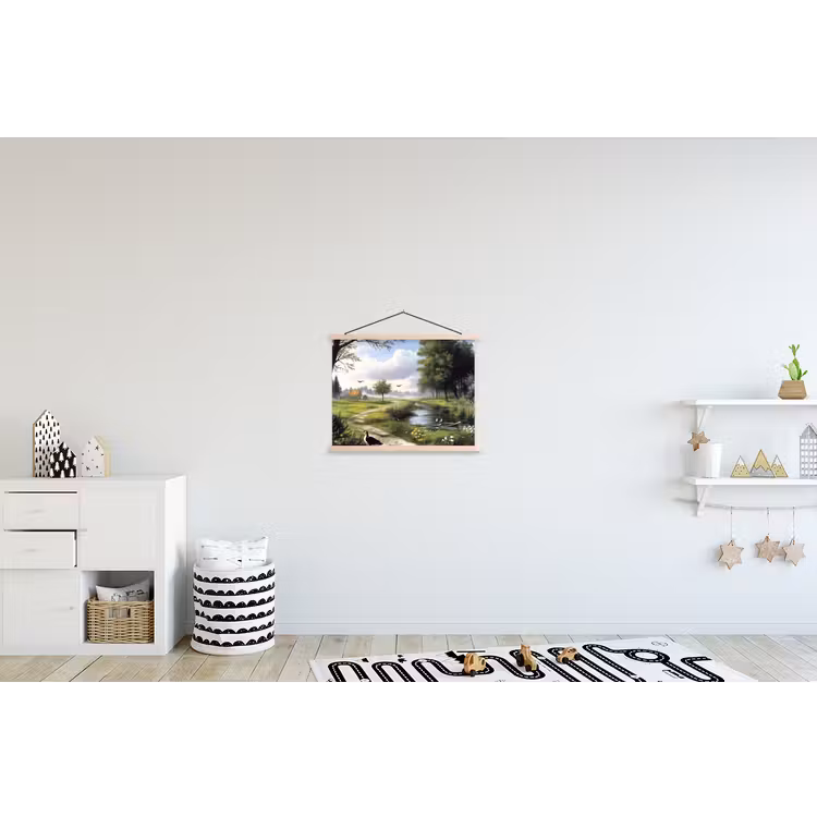 Schoolplaat - Zandpad - Groen landschap - Water — 3