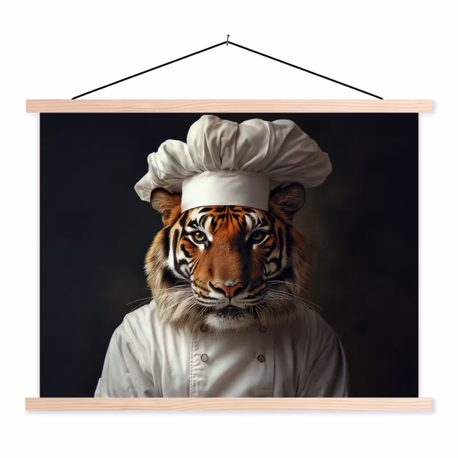 Schoolplaat - Tijger - Kokskleding - Bruin — 1
