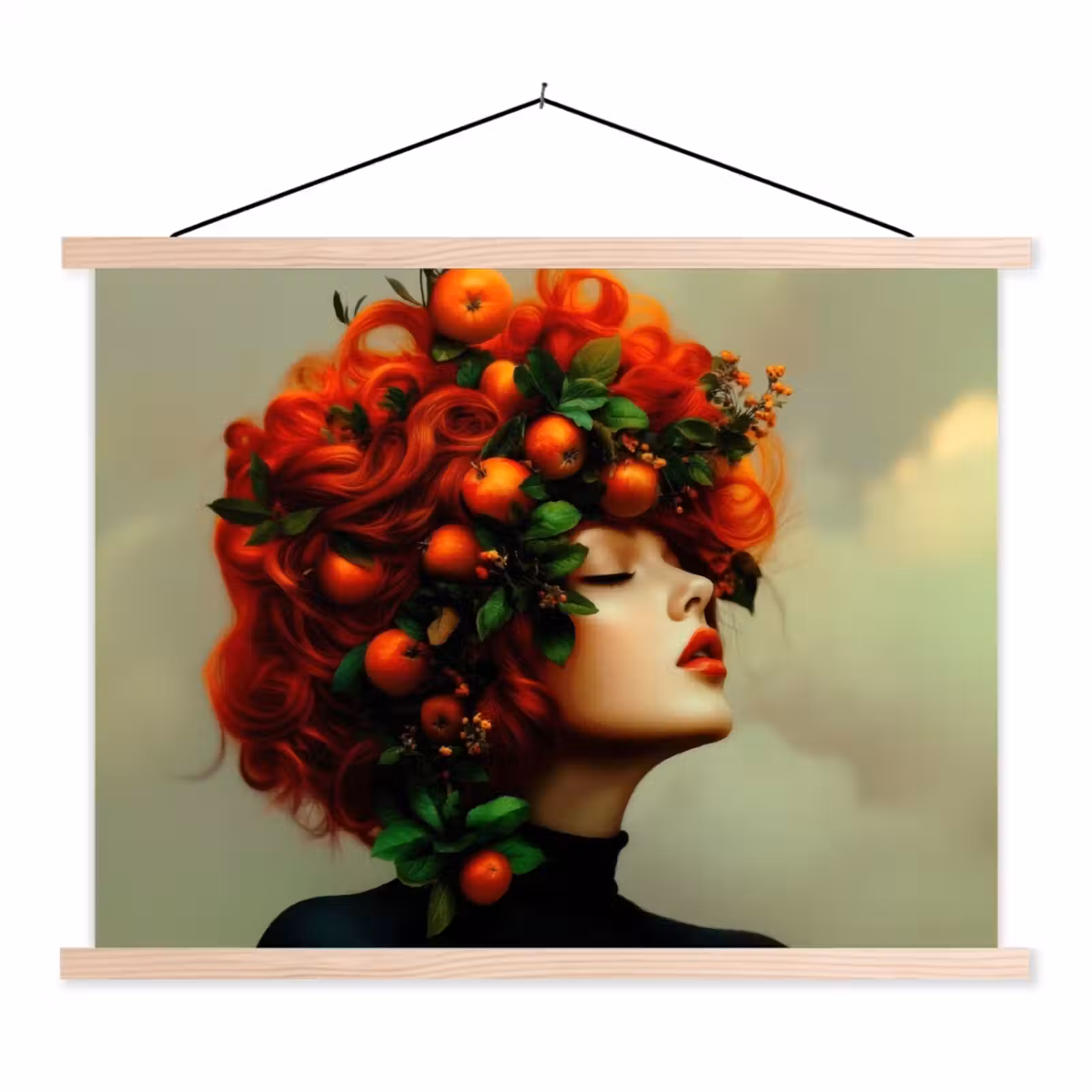 Schoolplaat - Vrouw - Appels - Rood - Bladeren — 1